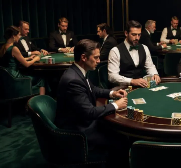 Atmospheric poker night event with luxury casino table