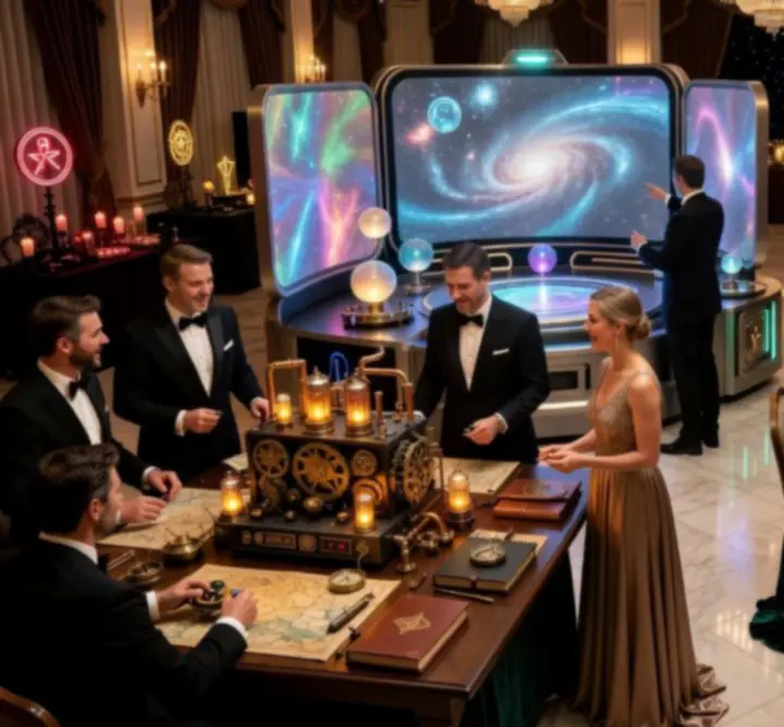 Gallery of luxury themed casino and poker events with vibrant guests